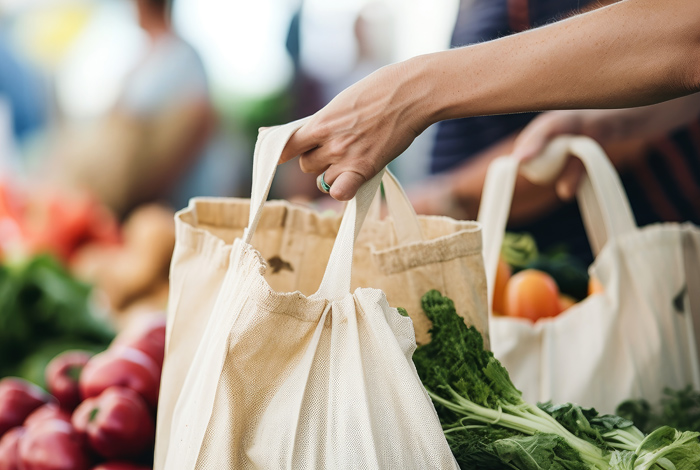 Lebensmittel einkaufen am Gemüsestand